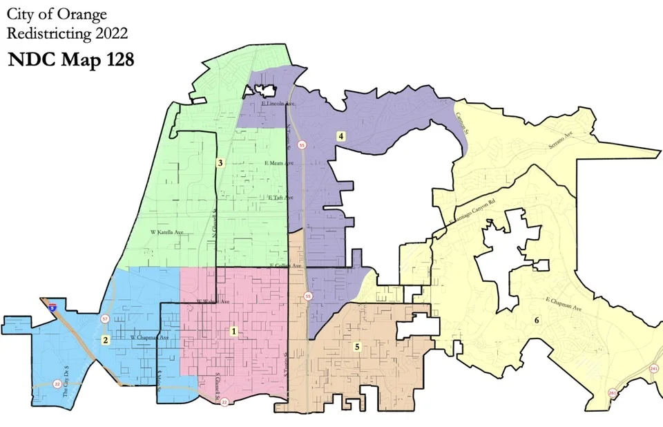 City of Orange District Map