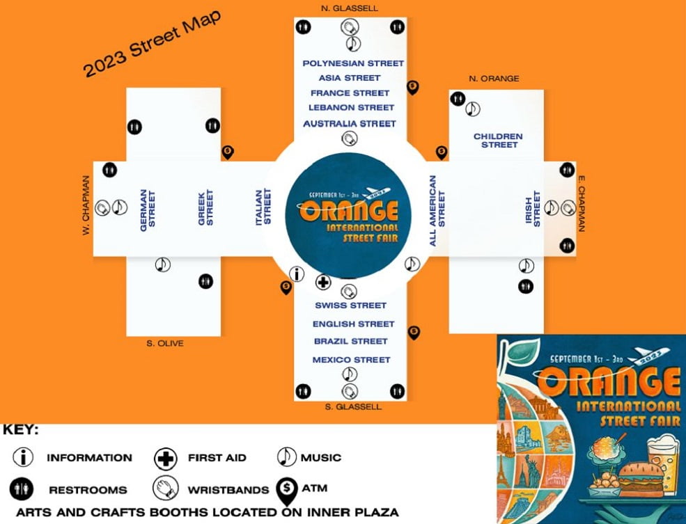 Orange International Street Fair Map 2023