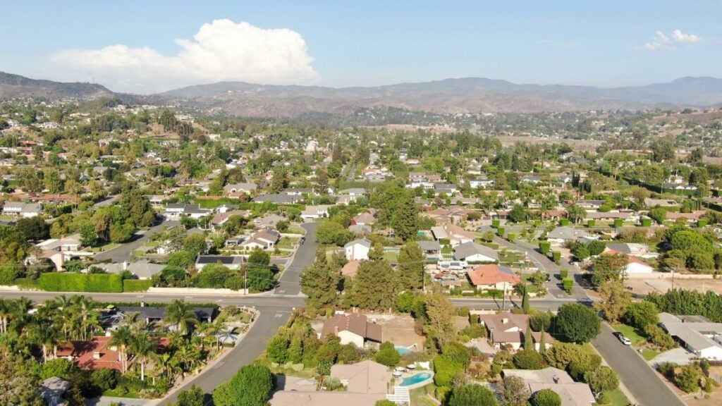 Aerial view of Villa Park, California