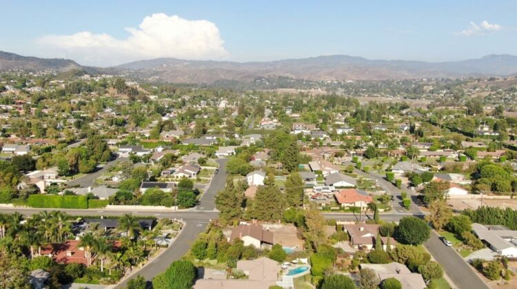 Aerial view of Villa Park, California
