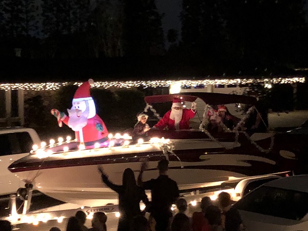 Villa Park, CA Dry Land Boat Parade with Santa